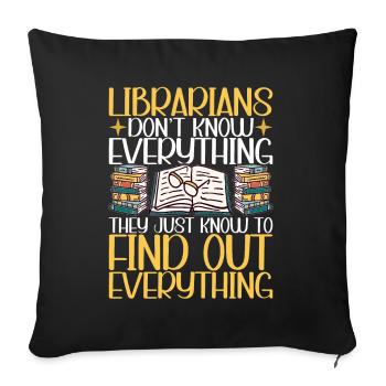 Bibliothèque de rats de bibliothèque de livres de lecture - Housse de coussin décorative 45 x 45 cm - noir - Devant