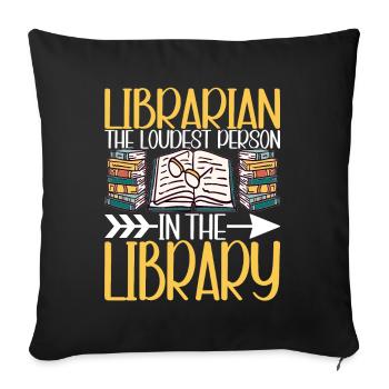 Bibliothèque de rats de bibliothèque de livres de lecture - Housse de coussin décorative 45 x 45 cm - noir - Devant