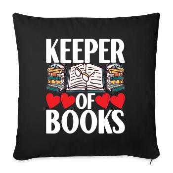 Bibliothèque de rats de bibliothèque de livres de lecture - Housse de coussin décorative 45 x 45 cm - noir - Devant