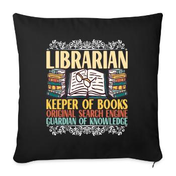 Bibliothèque de rats de bibliothèque de livres de lecture - Housse de coussin décorative 45 x 45 cm - noir - Devant