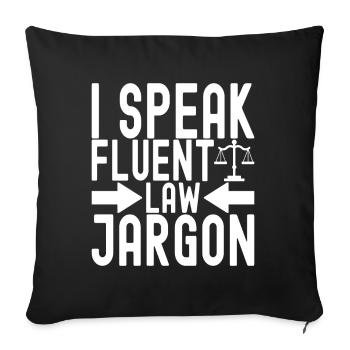Étudiant en droit Juge Procureur de la République - Housse de coussin décorative 45 x 45 cm - noir - Devant