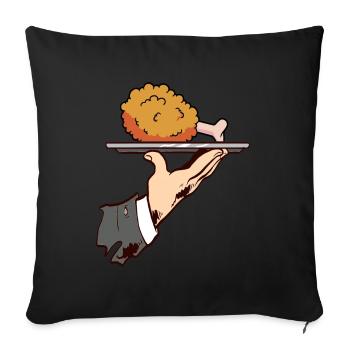 Fried Chicken Fast Food - Sofa pillowcase 17,3'' x 17,3'' (45 x 45 cm) - black - Front