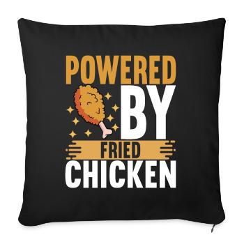 Fried Chicken Fast Food - Sofa pillowcase 17,3'' x 17,3'' (45 x 45 cm) - black - Front