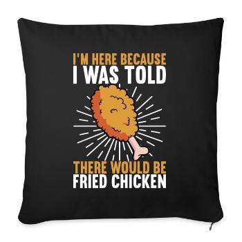 Fried Chicken Fast Food - Sofa pillowcase 17,3'' x 17,3'' (45 x 45 cm) - black - Front