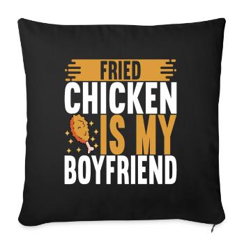 Fried Chicken Fast Food - Sofa pillowcase 17,3'' x 17,3'' (45 x 45 cm) - black - Front