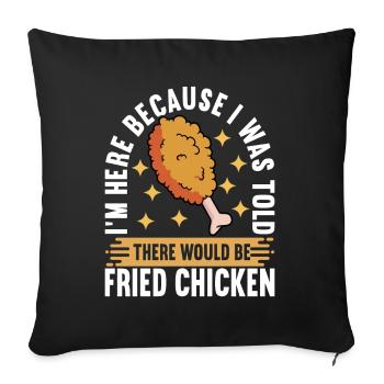 Fried Chicken Fast Food - Sofa pillowcase 17,3'' x 17,3'' (45 x 45 cm) - black - Front