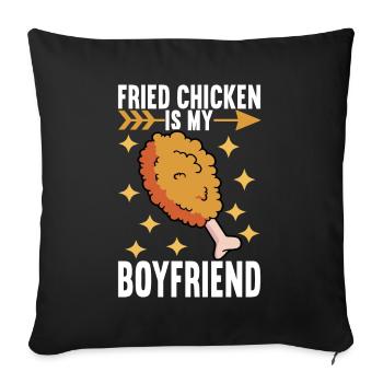 Fried Chicken Fast Food - Sofa pillowcase 17,3'' x 17,3'' (45 x 45 cm) - black - Front