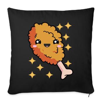 Fried Chicken Fast Food - Sofa pillowcase 17,3'' x 17,3'' (45 x 45 cm) - black - Front