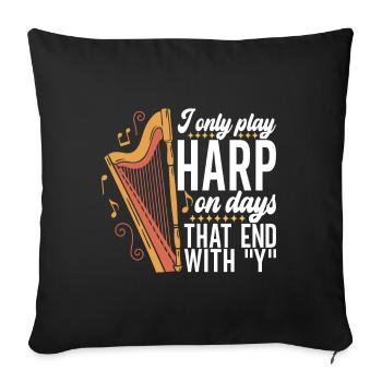 Harp harp player - Sofa pillowcase 17,3'' x 17,3'' (45 x 45 cm) - black - Front