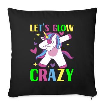 Licorne d’anniversaire - Housse de coussin décorative 45 x 45 cm - noir - Devant
