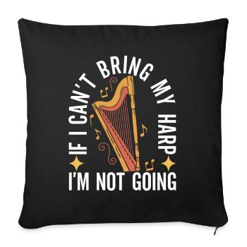 Harp harp player - Sofa pillowcase 17,3'' x 17,3'' (45 x 45 cm) - black - Front