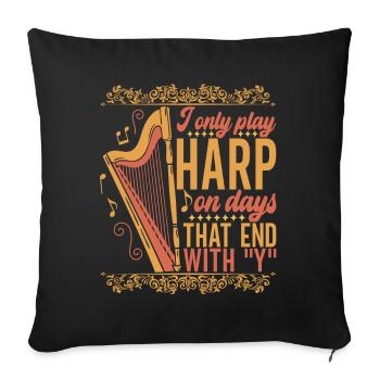 Harp harp player - Sofa pillowcase 17,3'' x 17,3'' (45 x 45 cm) - black - Front