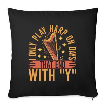 Harp harp player - Sofa pillowcase 17,3'' x 17,3'' (45 x 45 cm) - black - Front