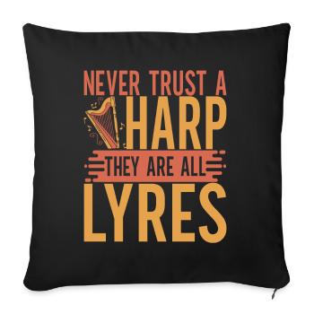 Harp harp player - Sofa pillowcase 17,3'' x 17,3'' (45 x 45 cm) - black - Front
