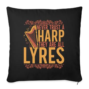 Harp harp player - Sofa pillowcase 17,3'' x 17,3'' (45 x 45 cm) - black - Front