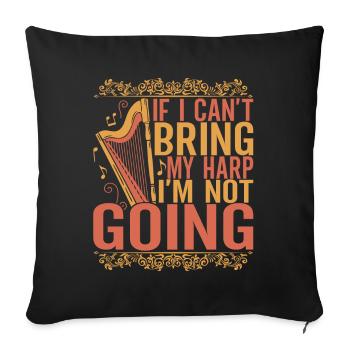 Harp harp player - Sofa pillowcase 17,3'' x 17,3'' (45 x 45 cm) - black - Front