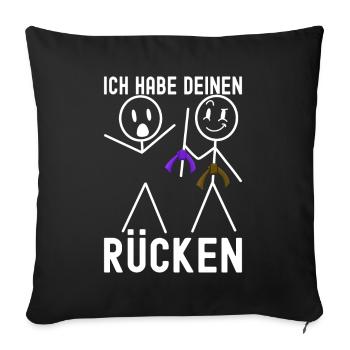 Brazilian Jiu-Jitsu BJJ Grappling - Sofa pillowcase 17,3'' x 17,3'' (45 x 45 cm) - black - Front