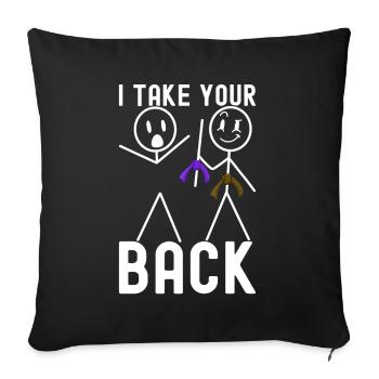 Brazilian Jiu-Jitsu BJJ Grappling - Sofa pillowcase 17,3'' x 17,3'' (45 x 45 cm) - black - Front