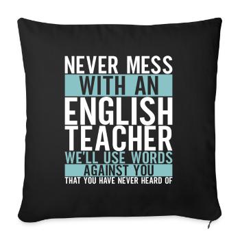 Englisch Lehrer English Teacher - Sofa pillowcase 17,3'' x 17,3'' (45 x 45 cm) - black - Front