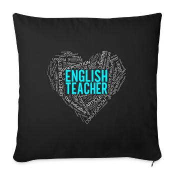 Professeur d’anglais Englisch Lehrer - Housse de coussin décorative 45 x 45 cm - noir - Devant
