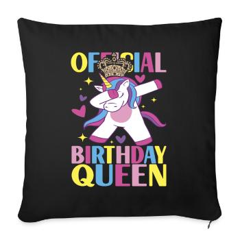Unicorn Birthday - Sofa pillowcase 17,3'' x 17,3'' (45 x 45 cm) - black - Front