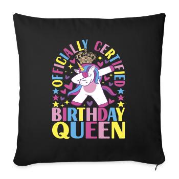 Unicorn Birthday - Sofa pillowcase 17,3'' x 17,3'' (45 x 45 cm) - black - Front