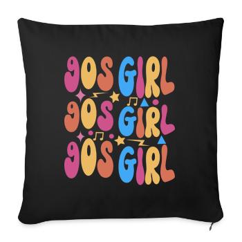 90s 90s 90s Party - Sofa pillowcase 17,3'' x 17,3'' (45 x 45 cm) - black - Front