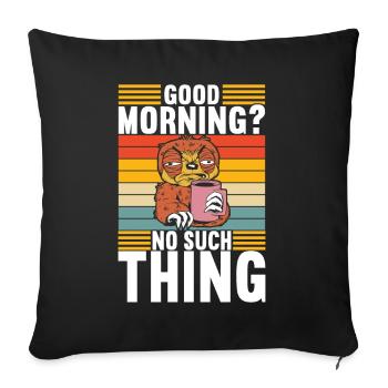 Drôles de dictons sarcastiques - Housse de coussin décorative 45 x 45 cm - noir - Devant