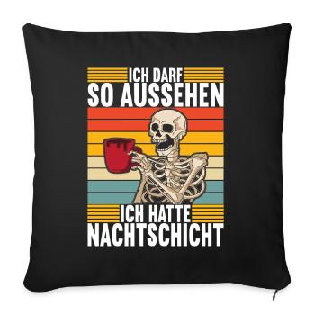 Nachtschicht Nachtdienst - Sofakissenbezug 45 x 45 cm - Schwarz - Vorne