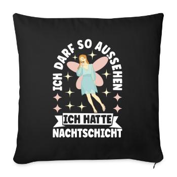 Nachtschicht Nachtdienst - Sofakissenbezug 45 x 45 cm - Schwarz - Vorne