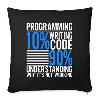 Programmeur Informaticien - Housse de coussin décorative 45 x 45 cm - noir - Devant