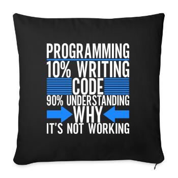 Programmeur Informaticien - Housse de coussin décorative 45 x 45 cm - noir - Devant