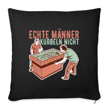 Tischfussball Tischkicker - Sofakissenbezug 45 x 45 cm - Schwarz - Vorne