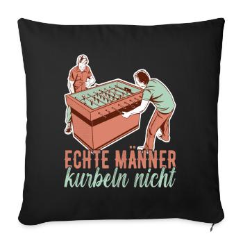 Tischfussball Tischkicker - Sofakissenbezug 45 x 45 cm - Schwarz - Vorne