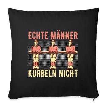 Tischfussball Tischkicker - Sofakissenbezug 45 x 45 cm - Schwarz - Vorne