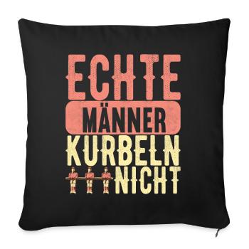 Tischfussball Tischkicker - Sofakissenbezug 45 x 45 cm - Schwarz - Vorne
