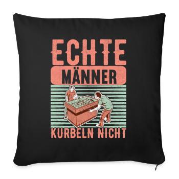 Tischfussball Tischkicker - Sofakissenbezug 45 x 45 cm - Schwarz - Vorne