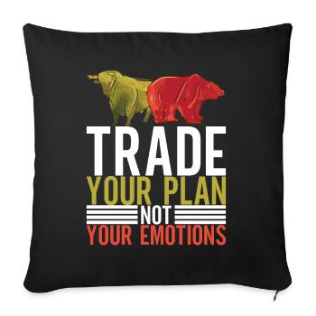 Shares Shareholder Investor - Sofa pillowcase 17,3'' x 17,3'' (45 x 45 cm) - black - Front