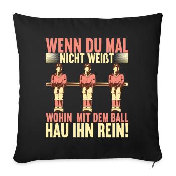 Tischfussball Tischkicker - Sofakissenbezug 45 x 45 cm - Schwarz - Vorne
