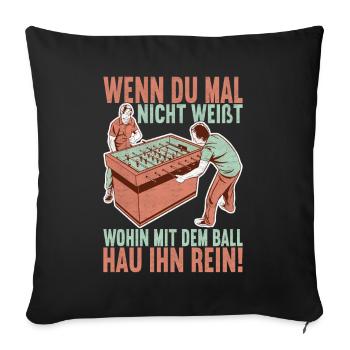 Tischfussball Tischkicker - Sofakissenbezug 45 x 45 cm - Schwarz - Vorne
