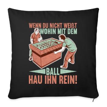 Tischfussball Tischkicker - Sofakissenbezug 45 x 45 cm - Schwarz - Vorne