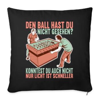 Tischfussball Tischkicker - Sofakissenbezug 45 x 45 cm - Schwarz - Vorne