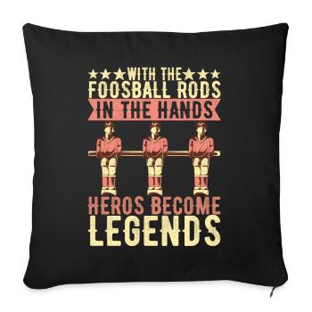 Foosball table football - Sofa pillowcase 17,3'' x 17,3'' (45 x 45 cm) - black - Front