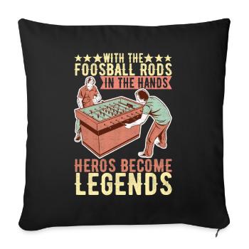 Foosball table football - Sofa pillowcase 17,3'' x 17,3'' (45 x 45 cm) - black - Front