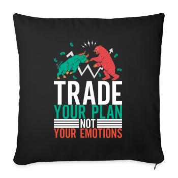 Shares Shareholder Investor - Sofa pillowcase 17,3'' x 17,3'' (45 x 45 cm) - black - Front