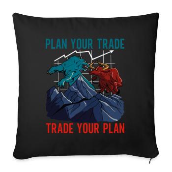 Shares Shareholder Investor - Sofa pillowcase 17,3'' x 17,3'' (45 x 45 cm) - black - Front
