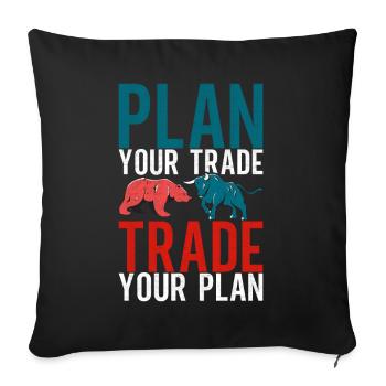 Shares Shareholder Investor - Sofa pillowcase 17,3'' x 17,3'' (45 x 45 cm) - black - Front