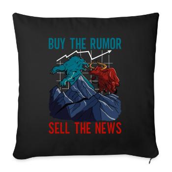 Shares Shareholder Investor - Sofa pillowcase 17,3'' x 17,3'' (45 x 45 cm) - black - Front