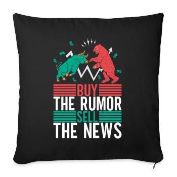Shares Shareholder Investor - Sofa pillowcase 17,3'' x 17,3'' (45 x 45 cm) - black - Front