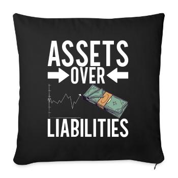Shares Shareholder Investor - Sofa pillowcase 17,3'' x 17,3'' (45 x 45 cm) - black - Front